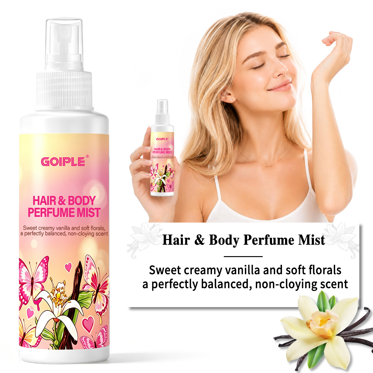 Perfume Fragrance Hair Spray - Brume parfumée corps et cheveux, effet