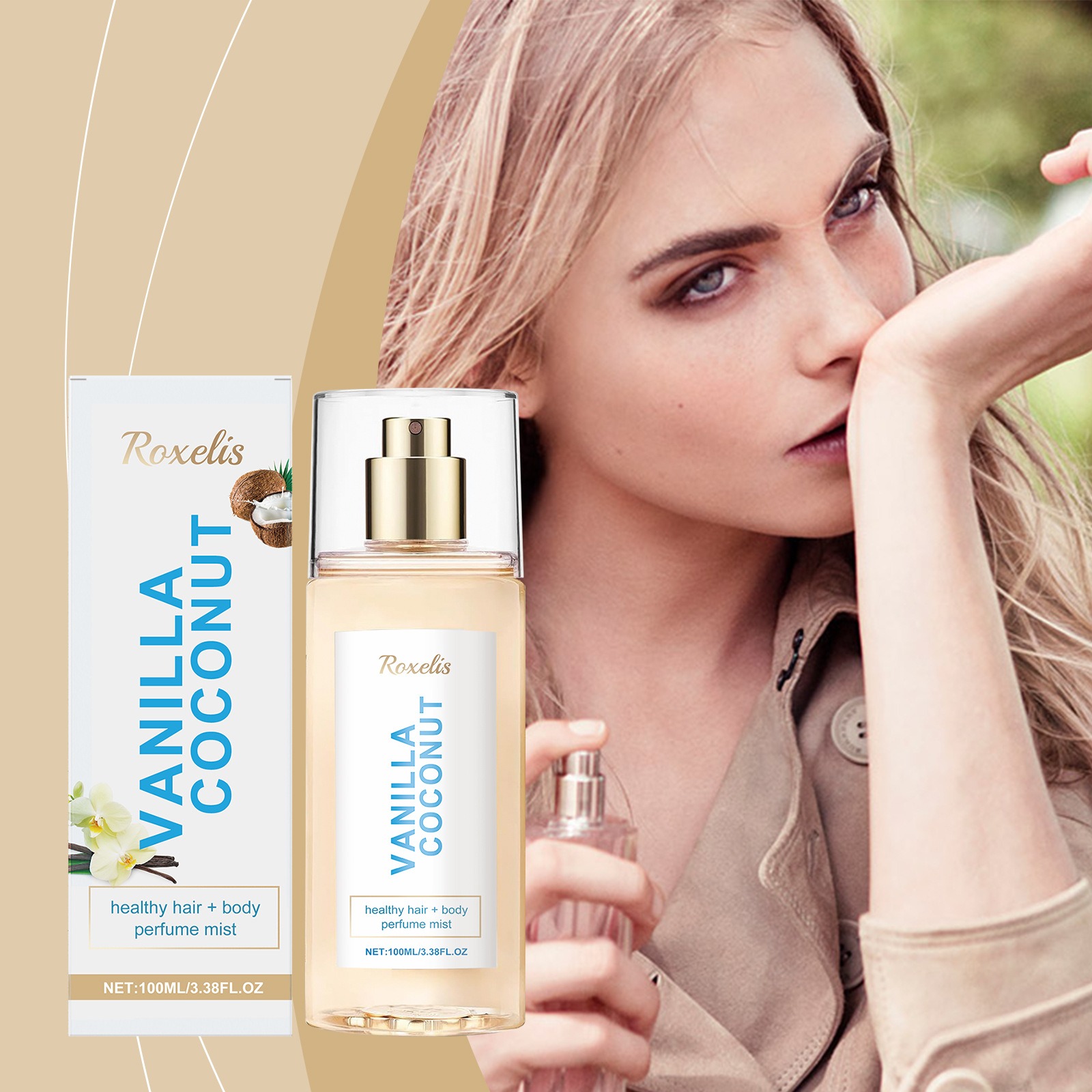 Perfume Fragrance Hair Spray - ROXELIS Brume Parfumée Cheveux & Corps